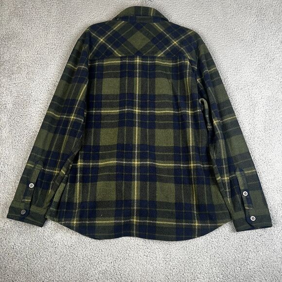 Freedom Foundry Shirt Mens XL Fleece Button Up Green Blue Plaid Flap Pockets - Picture 6 of 12